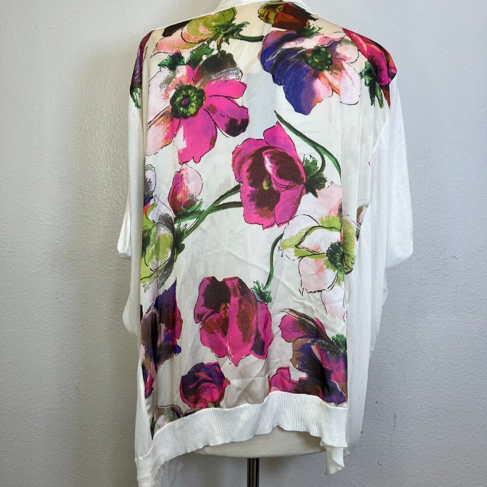 NWT TED BAKER White Multicolor Floral Kimono Cover Up Size US‎ 8